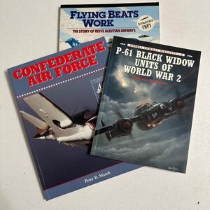 Aviation History Book Lot WWII P-61 Black Widow, Confederate, Aleutian Airways